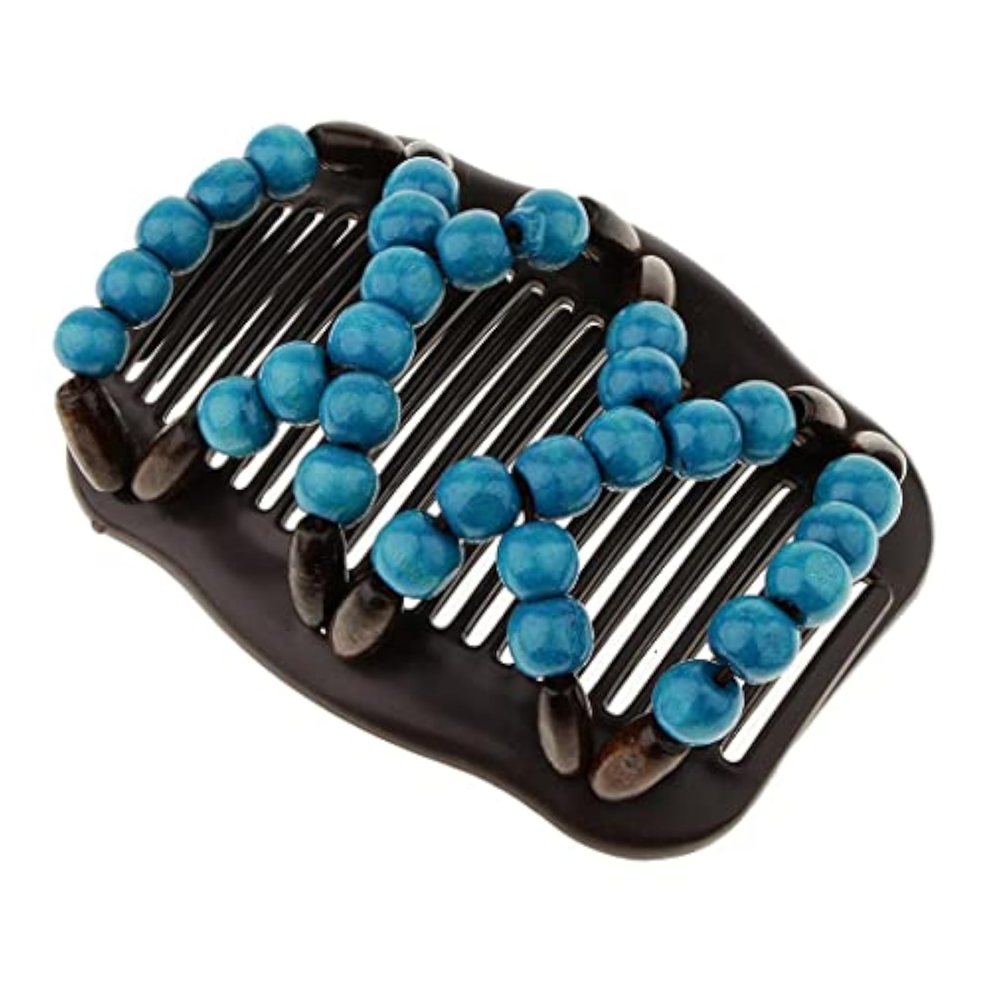 Double Clip Beaded Hairpin Bow Comb