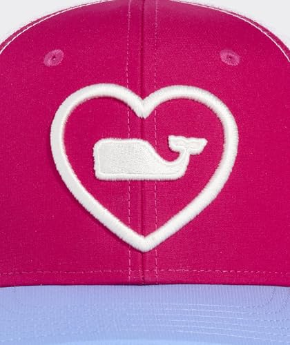 vineyard vines Girls' Whale Heart Trucker Hat, Charm Pink3