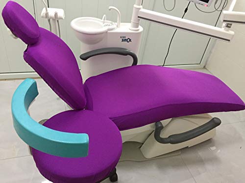 Dental Chair Unit Dentist Cover Sleeves Elastic Protector Washable Headrest Backrest Purplish Red <1 Set>