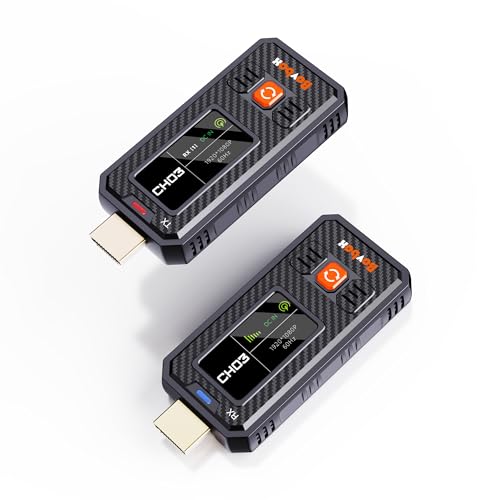 Image of 2026 Upgraded Wireless HDMI Transmitter and Receiver 1050FT/350M, 20 Channels, LCD Display, 1080P Wireless HDMI Extender for PC, DSLR, TV Box, Live Streaming, Church, Speech, Creator Team