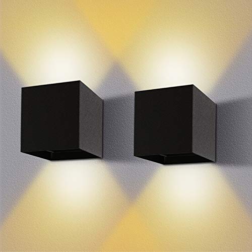 LEDMO Applique murale LED 12W 2 pièces étanche IP65 avec angle d'éclairage réglable Blanc chaud 2800-3000 K