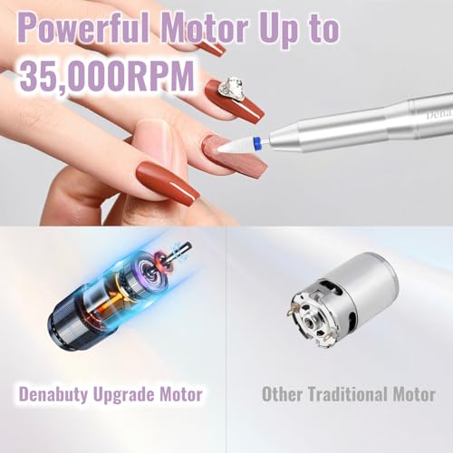 Torno para uñas recargable de 35000 RPM ideal para sesiones completas de manicura y pedicura 4