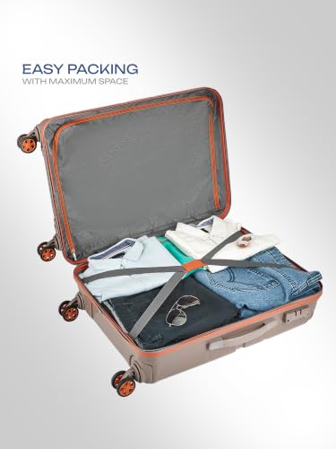 Image of Safari Benson Large 8 Wheels 77cm Check-in Trolley Bag Hard Case Polypropylene 360 Degree Wheeling System Luggage, TSA Approved Lock, Trolley Bags for Travel, Suitcase for Travel, Fossil