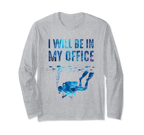 Cita de buceo Buceo estaré en mi oficina Cita divertida Manga Larga