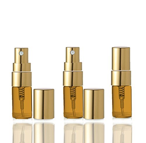 Grand Parfums Glass Spray Bottles, Empty 5ml Fine Mist Atomizer Bottles with Gold or Silver Caps Refillable Perfume Cologne Decant Spray Bottles