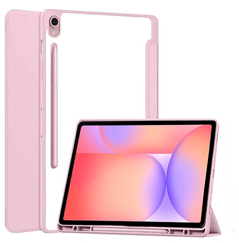 Image of ProElite Cover for Samsung Galaxy Tab S10 Lite 10.9 inch / Tab S9 FE 10.9 inch /Tab S10 FE /Tab S9 11 inch Cover Case, Smart Flip Case Cover with S Pen Holder, Pink [Transparent Back]