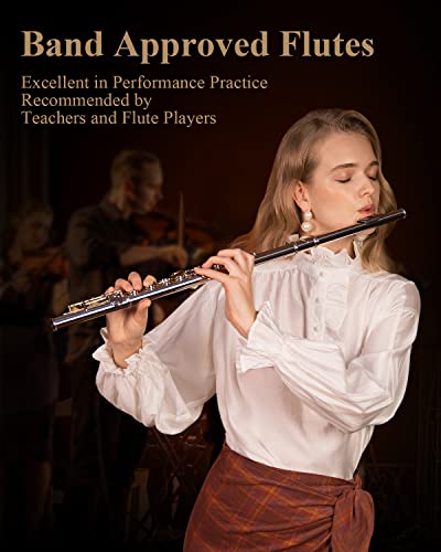 Eastar Efl-1S Closed Hole Flute 16 Keys C Flute For Beginner Student, Flute Instrument With Cleaning Kit, Stand, Case, Gloves, Tuning Rod, Fingering Chart, Silver Plated #TOP4