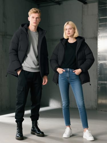 Men's Puffer Jacket Hooded quilted Winter Warm Windproof Coats for Ski Hiking Outdoor2