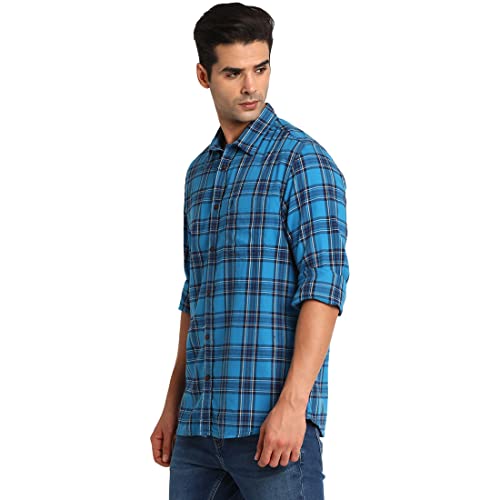 Image of Indian Terrain Men's Checkered Slim Fit Shirt