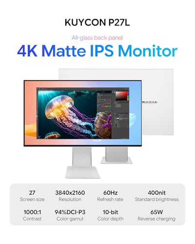 Image of P27L 27'' UHD 4K (3840 x 2160) Monitor, IPS Panel, 10-Bit Color, 99% sRGB, 94% DCI-P3, HDR, 163PPI, 1000:1, Eye Care, Anti-Glare