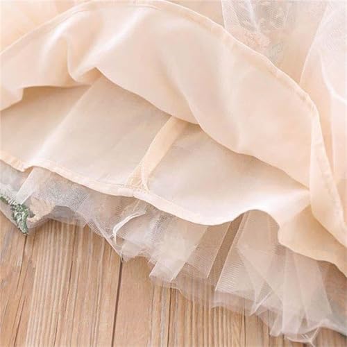 Girls Long Sleeve Embroidery Floral Dress Cute Full𝐲 Tulle Tutu Maxi Dresses Cute Vintage Flowy Princess Dress4