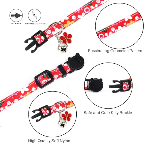 image for SuperBuddy Cat Collars Breakaway with Bell - 4 Pack Cat Safety Collars