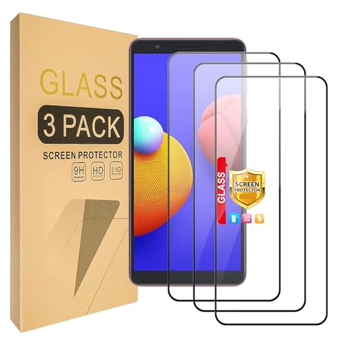 [3 paquetes] Compatible con Piezas para Samsung Galaxy A01 Core Protector de pantalla de vidrio templado [Alta definición][Dureza 9H]