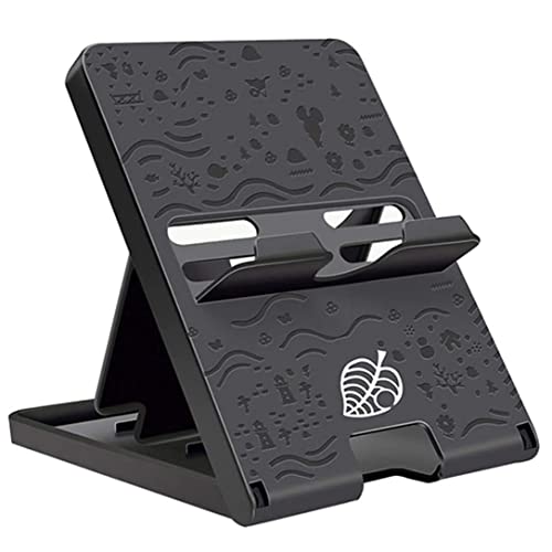 RIXERKOC Ständer kompatibel mit Nintendo Switch, Verstellbarer Switch Konsolenständer, tragbarer Faltbarer Switch Zubehörhalter (Schwarzes Blatt) Cover