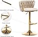Cinxzar Gold Velvet Bar Stools Set of 3, Swivel Counter Height Bar Stools with Back, Adjustable Woven Barstools for Kitchen Island, Pub, Club (Beige)