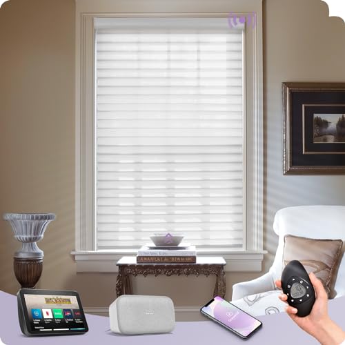 Graywind Motorized Shangrila Shades Compatible with Alexa Google Remote Control