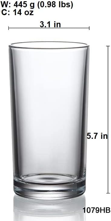 Miniatura 4 de KING CRYSTAL Highball - Vasos altos de vidrio Plomo Vasos de agua de vidrio de cristal gratis, cristalería de bar, vasos para beber y bebida mixta