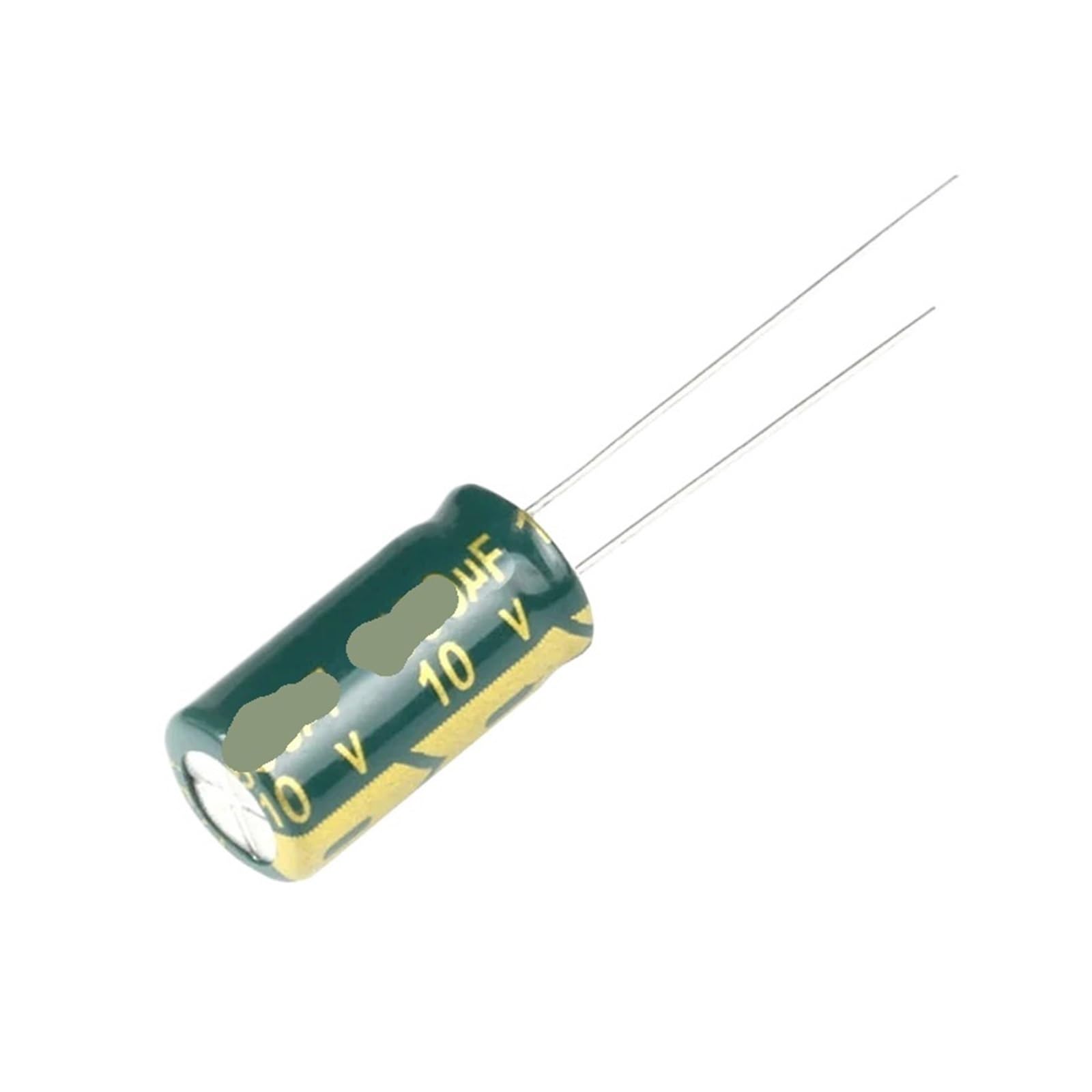 Condensador electrolítico de 10 V para estabilizar corriente y reducir el ruido en placas de audio