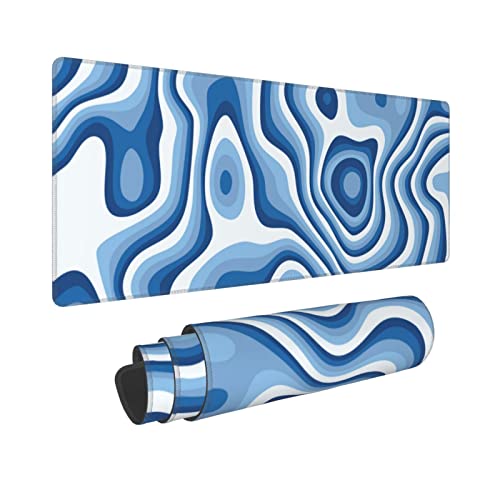 Jakayla Topographic Large Gaming Mouse Pad for Desk Office Desk Accessories, Topo Desk Mat with Stitched Edge, Waterproof Keyboard Pad XXL Mouse Pad Home Office 59B(Abstract)