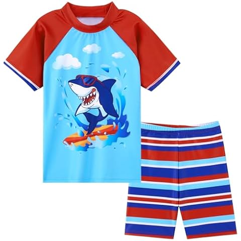 Boys Two Piece Dinosaur Swimsuit Set Cover