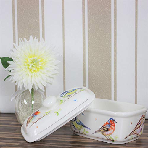 The Leonardo Collection Country Life Birds Butter Dish, Fine China, Multicolour, 17x10x11cm, LP93723 - Image 5