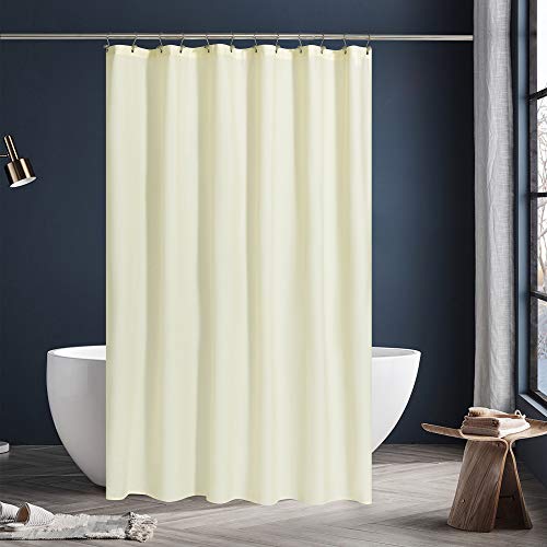 Image of N&Y HOME Fabric Shower Curtain or Liner Extra Long 72 x 84 Inches - Hotel Quality, Machine Washable, Water Repellent - Sand, 72x84