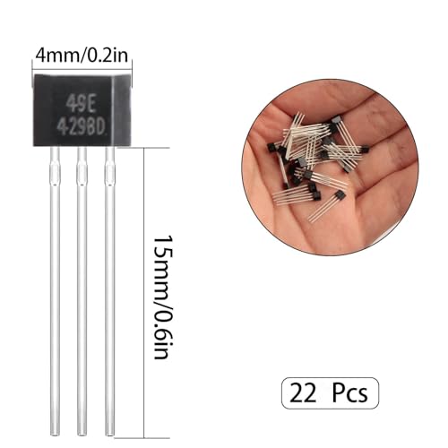 Sensor de efecto Hall 49E OH49E SS49E detector TO92S magnético lineal 3 pines pack 22 2