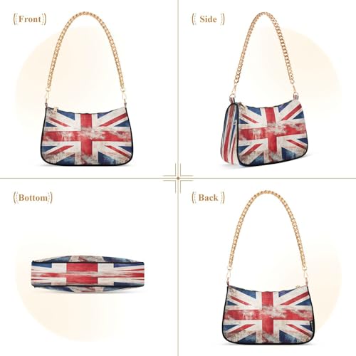 Image of Shoulder Bags for Women American US Flag Independence Day Patriotic Hobo Tote Handbag Small Clutch Purse with Zipper Closure