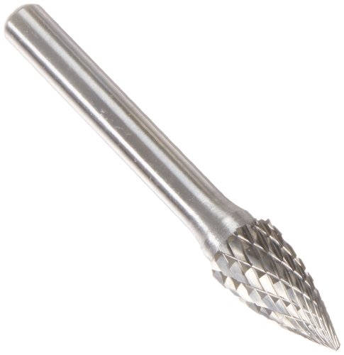 Drill America SG-3 Carbide Burr/Rotary File Tree Pointed-End Double Cut for Die Grinder 3/8" Dia. x 3/4" Cut Length with 1/4" Shank and 6" Overall Length, DUL Series by Drill America - Used condition - US$10.49