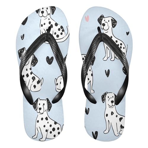 CEBUGI Unisex Flip Flop -Flat Sandal -NonSlip Couple Slippers -Natural Rubber Foam Soles Ultimate Comfort and Durability for Indoor Outdoor|Dalmatian Dogs