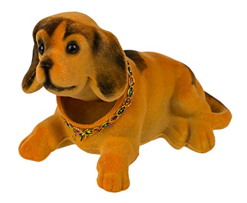 Preisvergleich Produktbild Melancholita Wackelhund Wackelkopf Dackel Chihuahua ideal für das Auto (Dackel Rotbraun)