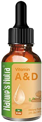 Nature's Nutra Vitamin A&D, 2 Fl. Oz (60ml), Premium Baby and Infant Liquid Drops, Toddlers Kids Children Multivitamin Supplement, No Fishy Smell, Maximum Absorption