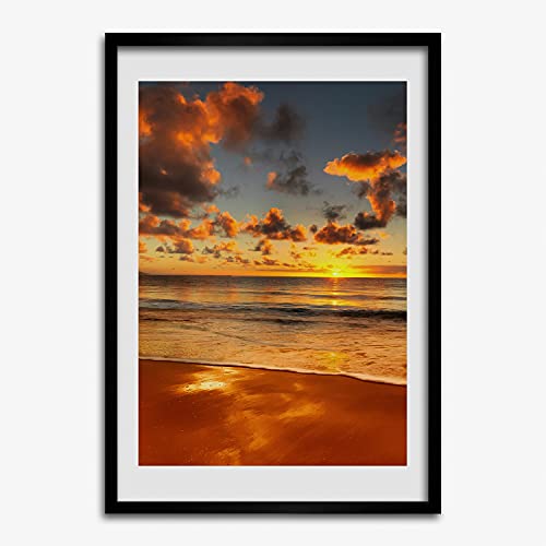 Affiche decorative plage australienne 50x70 cadre Tulup