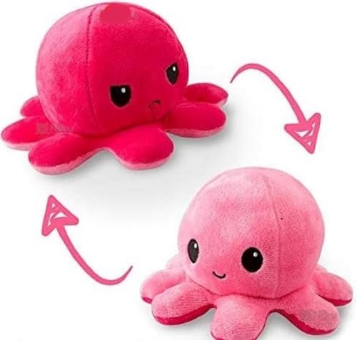 Image of Niku Reversible Octopus Soft Stuffed Toys for Girls Boys Baby Kids | Teddy Bear plushies, Animal Toy | Best Gift Item for Kids (Pink & Red Colour)