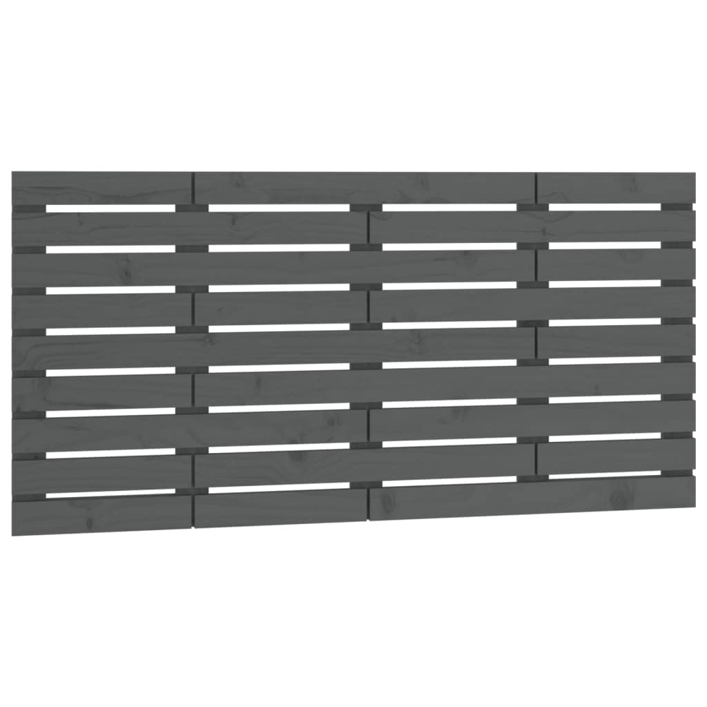824730 Testiera da Parete Grigia 126x3x63 cm in Legno Massello di Pino Testata in Legno,Testata Letto Matrimoniale Muebles Dormitorio Spalliera Letto Testiere per Letto Matrimoniale