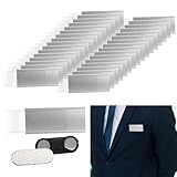 30 Stück Namensschilder für Kleidung Magnet, 72mm x 31mm Aluminium Magnet Namensschild mit Starkem Doppelmagnet & Nadel für Arbeit, Ausstellung, Restaurant, Schule