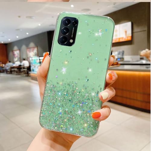Funda Compatible con OPPO Find X3 Lite/OPPO Reno5 5G Case Transparente Brillo de Estrellas Cover Antigolpes TPU Carcasa