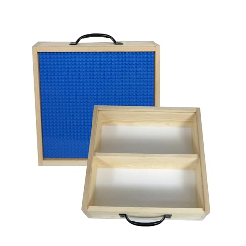 Toblock Wooden Box Lego Compatible Building Blocks Organizer Sliding Lid