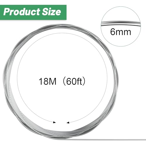 Image of Pelopy Aluminum Wire 1 /4 Inch Diameter Metal Wire 60 ft Armature Bendable Armature for Sculpting Dolls Floral Jewelry Making Weaving DIY Crafts, Silver