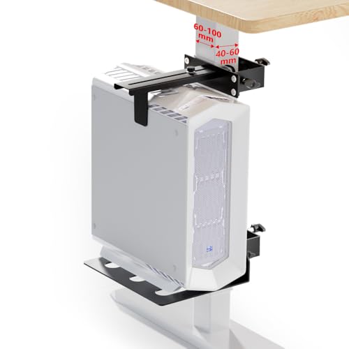 ZUAVIALA Under Desk PC MountNo-Drill PC Holder for Standing DeskWidth Adjustable Under Desk Computer Mount with Extra Protective ArmsHolds Up to 44lbs with Anti-Slip Mat Design for Home and Office