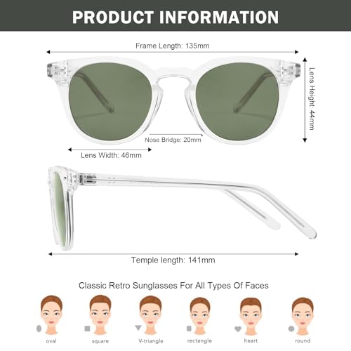 Dollger Polarized Round Sunglasses for Women Classic Retro Design Womens Trendy Style UV Protection Small Lens3