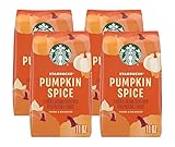 Starbucks Flavored Ground Coffee, Pumpkin Spice Flavored Coffee, Limited Edition Seasonal Ground Coffee, Warm & Balanced Notes, 11-Ounce Bag (Pack of 4)
