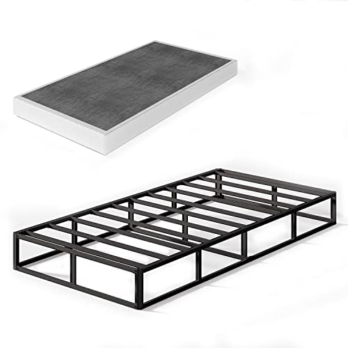 THEOCORATE Twin XL Box Spring and Cover Set, 7 Inch High Profile Metal BoxSpring, Heavy Duty Mattress Foundation, Easy Clean Cover, Quiet, Non-Slip, Simple Assembly