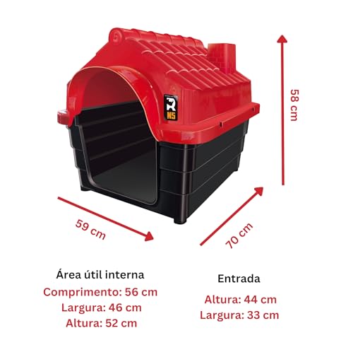 Casa Casinha pra Cachorro N5 Mec Pet Vermelha