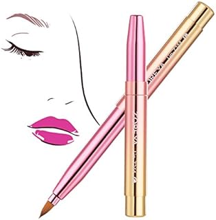 Lip Brushes Retractable - for Lip Brushes Lipstick with Lip Punch Applicators Liner Lip Brushes Makeup (Pink)