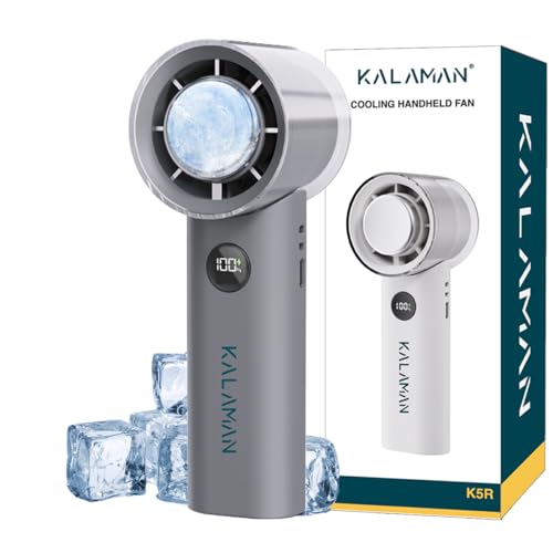 KALAMAN Ventilateur portable portable avec refroidisseur de glace, ventilateur personnel rechargeable de 5000 mAh, [temps de refroidissement de 15 heures] Mini Y...