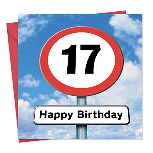 Twizler 17th Birthday Card For Teenager - Roadsign - 17 Year Old Card – Age 17 Card