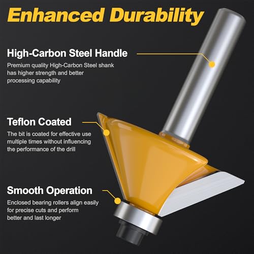 REKCKRUL 15-Piece 1/4-Inch Shank Router Bit Set
