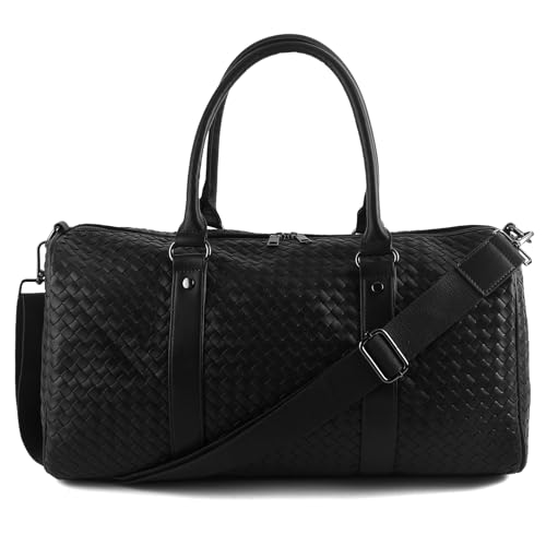 Weekender Woven Leather Duffle Bag