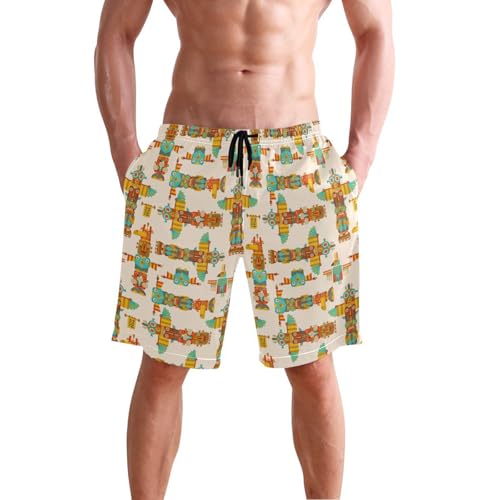 Devil Eye Men's Swim Trunks Quick Dry Beach Shorts with Pockets and Mesh Lining2
